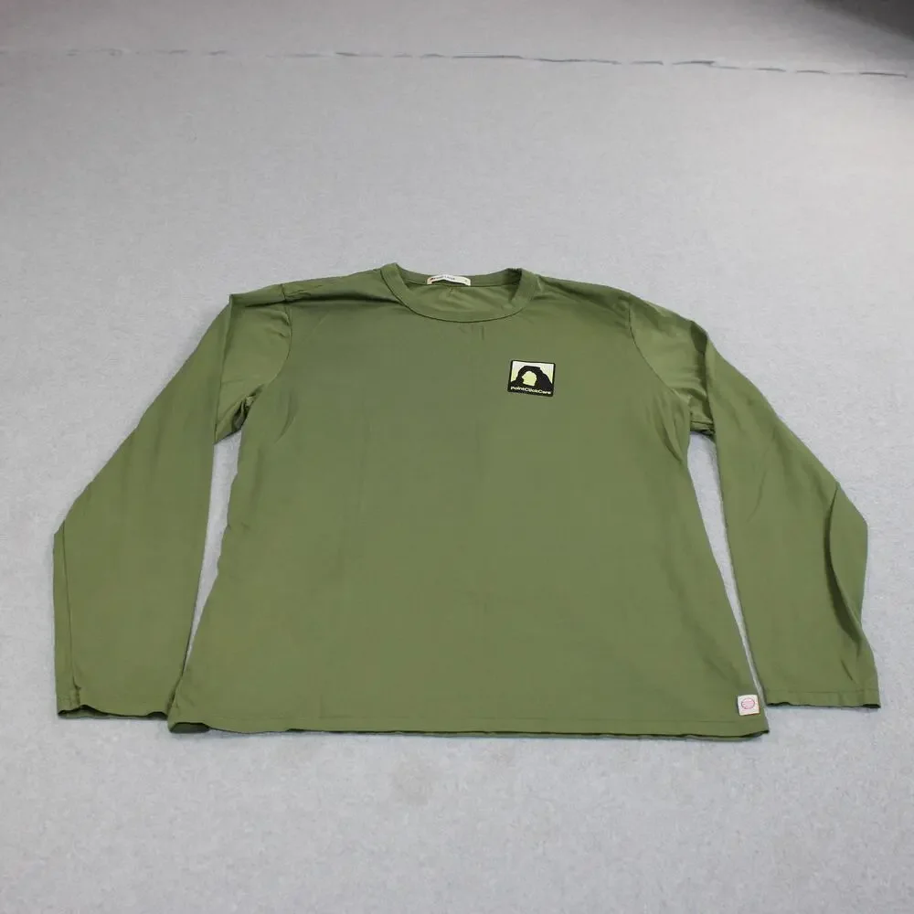 Marine Layer Shirt Men Medium Green Long Sleeve PointClickCare Logo Tee Soft USA